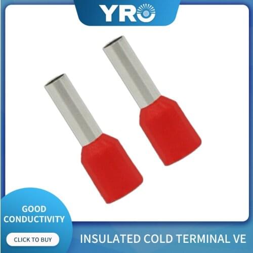1000 pieces/packet VE 1510 copper insulated cold pressed round terminal wire connector