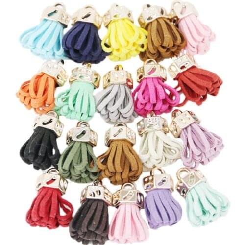 20 pieces/lot ) Gold hat Tassel Vintage Leather Tassels Fringe for Purl Macrame DIY Jewelry Keychain Cellphone Straps Pendant