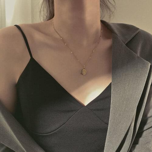 316L Stainless Steel Necklace for women Layered Titanium steel Necklace women Simple Pendant Necklace Jewelry