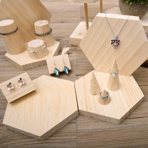 36Pcs Unfinished Wooden Cone Wedding Ring Band Jewelry Display Holder Stand