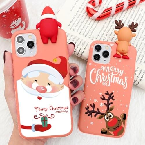 3D Cute Cartoon Doll Christmas Matte Case For Samsung Galaxy Note 20 10 9 8 S20 Ultra S10 Lite S9 S8 Plus S6 S7 Edge M31 Fundas