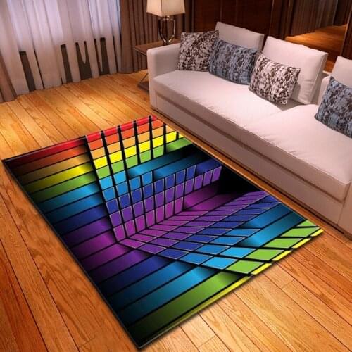 Bohemian style 3D three-dimensional geometric figures Art Floor mats Anti-slip mats Carpets Door mats Hall Home decoration