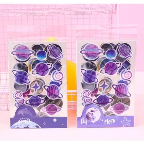 4sheets Moon Planet Decoration mini Planner DIY Sticker Pack Self adhesive sticker Notebook Stickers Scrapbooking