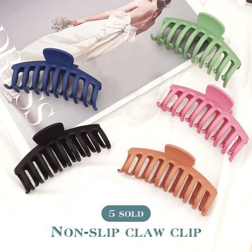 5PCS Large Hairclaws Matte Colors Non-Slip Hair Claw Clips Barrette Jaw Clamps for Women Girls Hair Styling Accessories 11x5cm