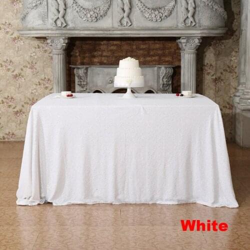72x72in/90x132in Elegant Sequin RECTANGULAR Tablecloth -Elegant WhiteSequin Table Cloth for Wedding Party Christmas Decoration
