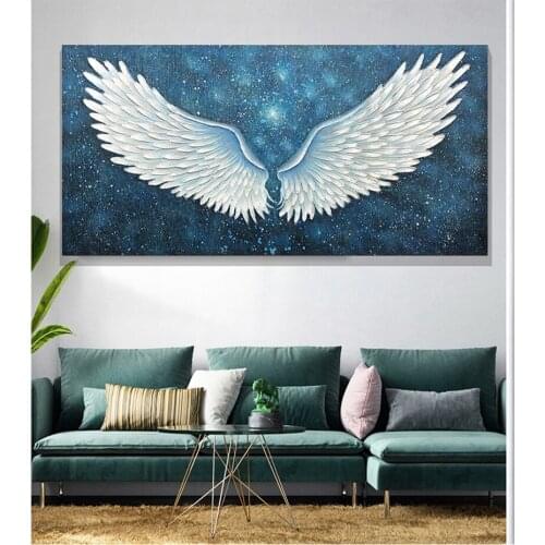 White wings 5d diy diamond painting full square round mosaic diamond embroidery rhinestone art Halloween angel decor,N931