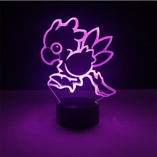 Final Fantasy Chocobo Anime Lamp 3D for Kids Cute Led Night Lights Table Doll Illuminator Touch Sensor Lighting Lampara