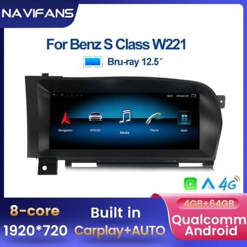 4G LTE Qualcomm Android 10 8Core Car Radio multimedia Player GPS Navigation For Mercedes BENZ S W221 W216 CL 2005-2013 S-Class