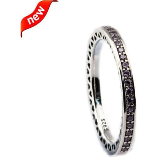 Radiant Hearts Rings With Light Pink Enamel 100% 925 Sterling Silver Fine Jewelry Free Shipping