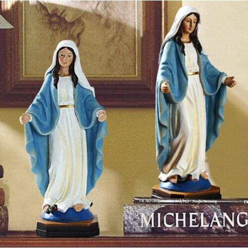 Our Lady of Grace Blessed Virgin Mary Statue Resin Handmade Crafts Catholic Religious Ornaments for Home Office TS2