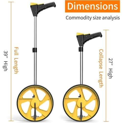 Walking Laser Rangefinder Laser Distance Meter Collapsible Mechanical Distance Measuring Wheel Handheld Wheel Range Finder