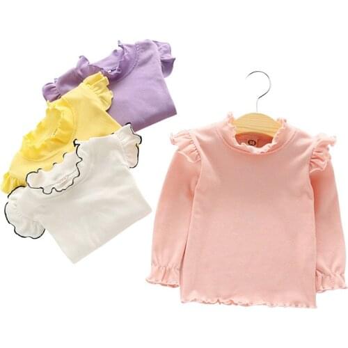 Girl T-Shirt Long Sleeve Baby Girls Floral Kids Tops Children Lace Shirts Children Clothing Blouse Spring Autumn Girls T-Shirt