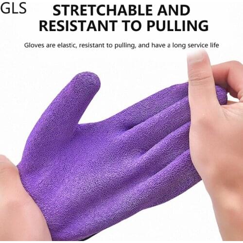 GLS Purple Non-slip/Stab-proof Breathable Full-finger Fishing Gloves Thickened Waterproof Carp Fishing Tackles