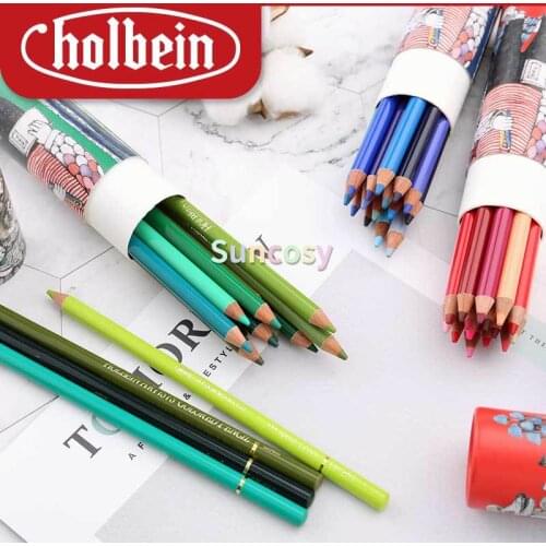 Holbein & HIGUCHI YUKO,Artists Oil Colored Pencil Red / Blue / Green Series 15 Color Professional Art Supplies