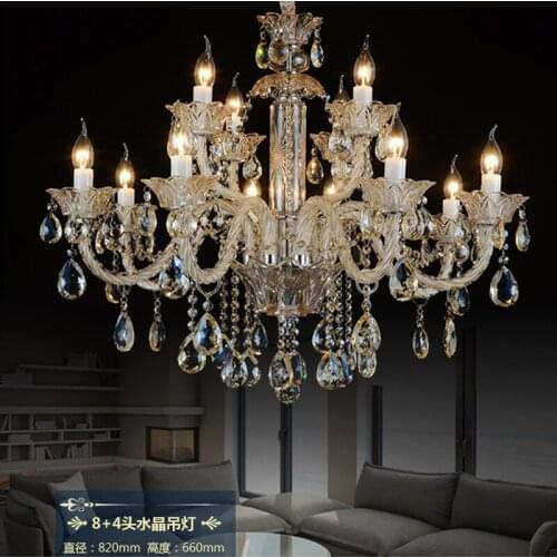 European candle crystal light living room led crystal chandelier lighting modern hotel restaurant bedroom candle crystal lamp
