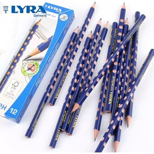 LYRA Groove Slim Graphite Triangle Pencils with Holes Correction Writing Posture Grip Position for School Kids Beginner Supplies