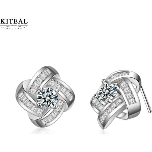 KITEAL 2020 Lovely silver plated Girlfriend stud earrings Minimalism Personality women earrings Girlfriend Birthday\s Gift