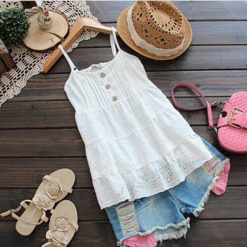 Fashion summer Ladies' elegant hollow out lace cotton strap shirts vest casual brand blusas femininas tops