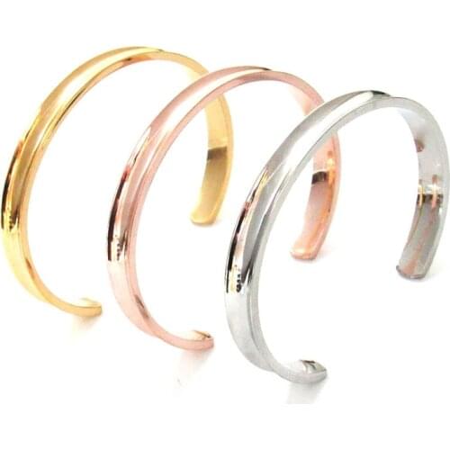 Fashion new stainless steel hair band bracelet C-shaped open arc groove rubber band titanium steel bracelet bracelet