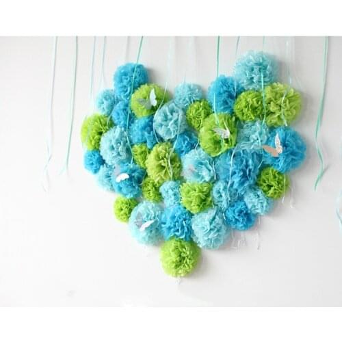 New 10" 12" 14"16Inch 10pcs Paper Flowers Ball Diy Multi Colour Wedding Home Birthday Party Car Decoration Tissue Paper PomPoms