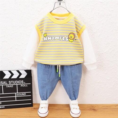 0-5 Year Spring Autumn Boy Girl Clothing Set 2021 New Fashion Active Letter Top+Pant Kid Children Baby Toddler Boy Girl Clothing