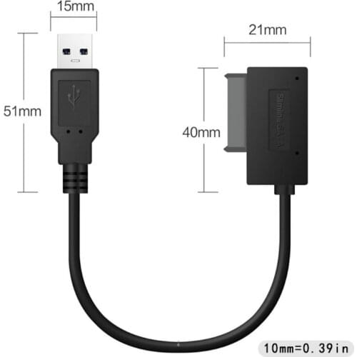 USB 2.0 Mini Sata II 7+6 13Pin Adapter Converter Cable for Laptop CD/DVD ROM Kit K3KB