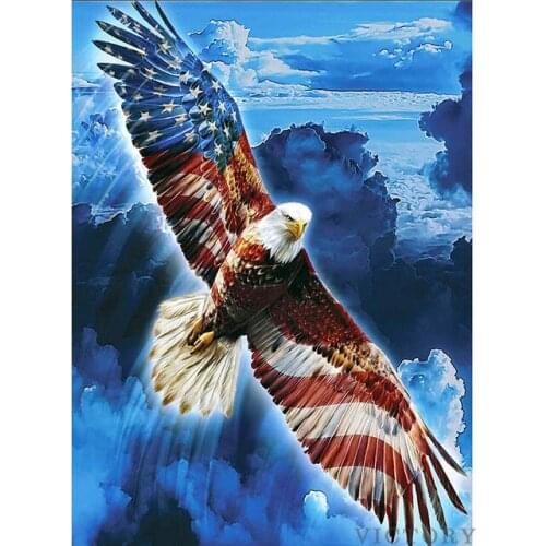 Full Square/round Drill 5D Diy Diamond Painting American Eagle 3D Diamond Embroidery Animals Cross Stitch Home Decor Cool Gift