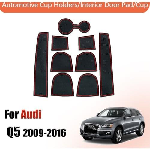 Door groove mat Anti-Slip Gate Slot Mat for Audi Q5 2009-2016 Accessories Rubber Cup Holders Non-slip mats