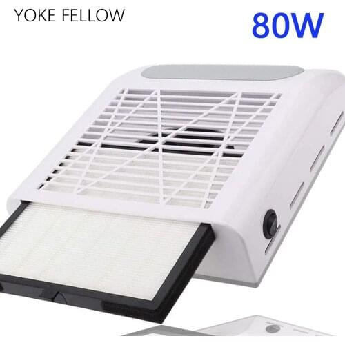 80W Nail Vacuum Cleaner High Power Nail Dust Collector Cleaner Replaceable Filter Fan For Manicure Machine Nail Salon Equipment