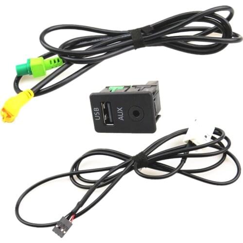 RCD510 USB AUX Adapter Switch Button Sockets Cable wiring harness Pigtail For VW CC Tiguan Passat B6 B7 3CD 035 249 A 3CD035249A