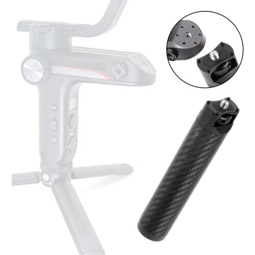 Carbon Fiber Handle Gimbal Grip 1/4" Cold Shoe Mount Adapter for Zhiyun WEEBILL S LAB Stabilizer Handgrip for Monitor Microphone