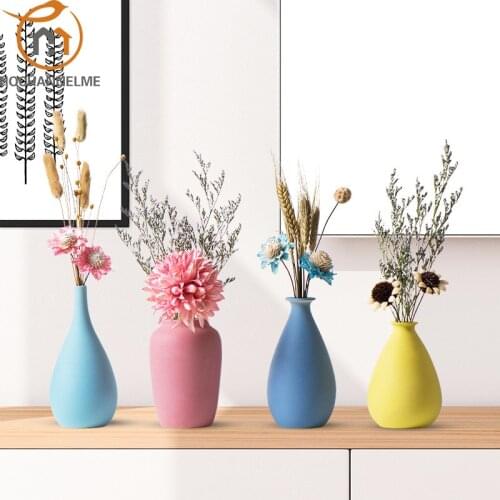Ins Modern Ceramic Dried Flower Vase Flower Decoration Vase For Home Nordic Living Room Model House Home Decoration