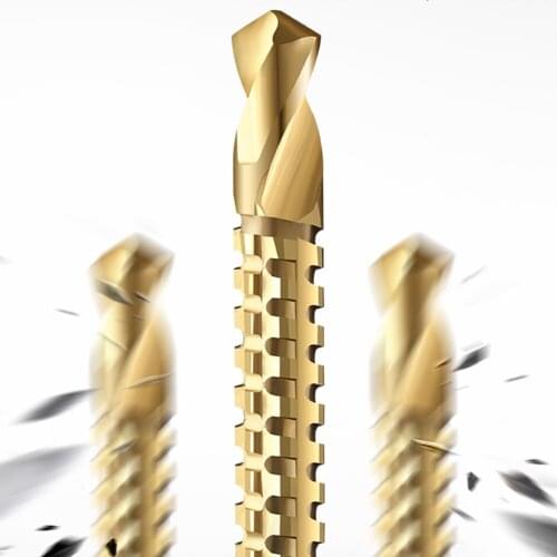 6 Pcs HSS Drill Bit Spiral Screw Metric Golden Composite Tap Twist Drill Polishing Cutting For Metal Plastic Punch Woodworking