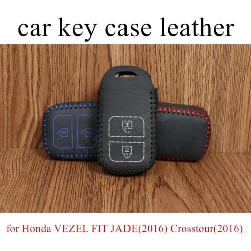 Only Red new arrival car key case leather hand sewing car key cover for Honda VEZEL FIT JADE(2016) Crosstour(2016) Crider(2016)