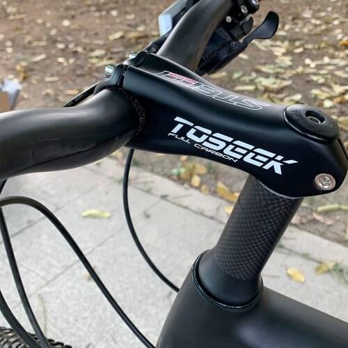 TOSEEK Carbon Bike stem Handlebar Diameter 31.8mm ±10 Degrees 80/90/100/110mm Road Bike Mountain Bicycle Parts 3 colors