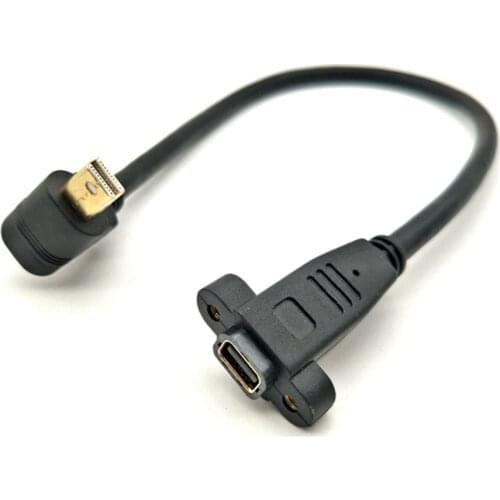 Thunderbolt 2 Mini DisplayPort Male To Female 90 Degree Up & Down & Left & Right Angled Mini Display Port DP Extension Cable