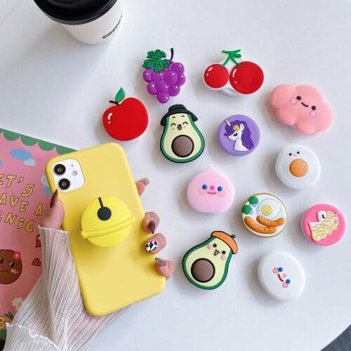 Universal Cute Phone Stand For iPhone 11pro Max Ring Stand iPhone SE2 5 5SE 6 6s 7 8 PLUS X XR XS Max Cartoon Fruit Phone Stand
