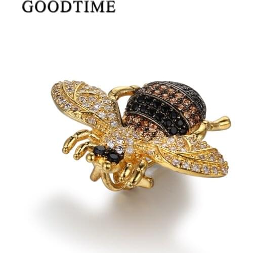 Vintage Brooch Jewelry Multicolor AAA Zircon Charming Lovely Bee Insect Brooches For Women Pin Jewelry Suit Bags Shirts Clothing