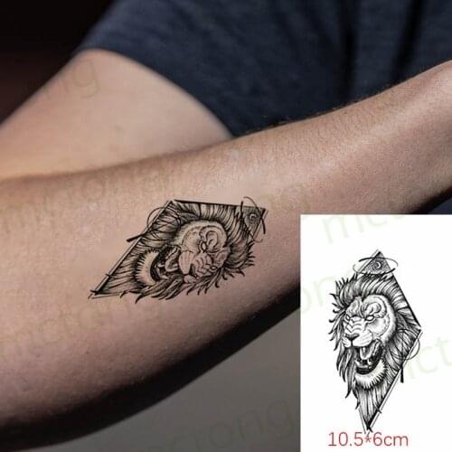 Waterproof Temporary Tattoo Stickers Cute Lion Moon Flower Animal Aesthetic Body Art Flash Tatto Fake Tatoo Man Woman