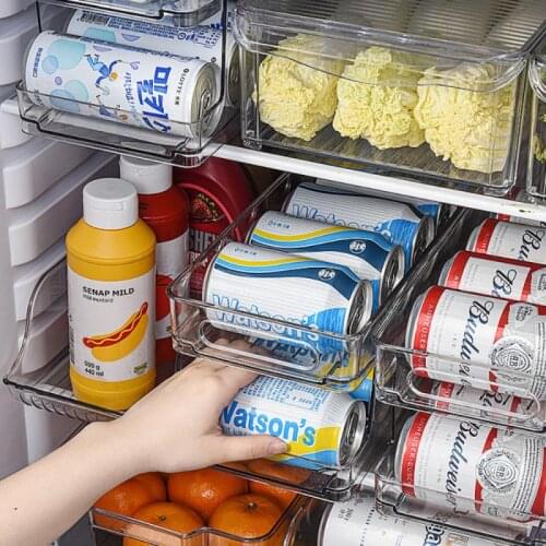Refrigerator Storage Box Juice Drink Racks Space-saving Organizer Fridge Kitchen Storage Refrigerator Accessories