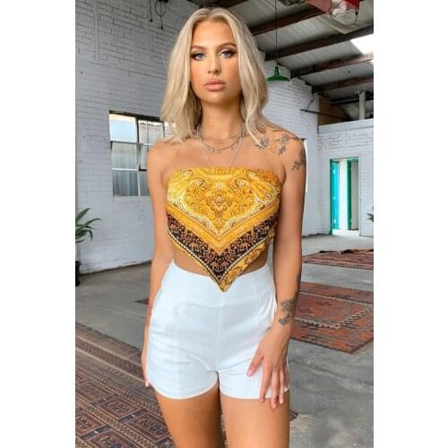 Women Camis Vest Ladies Casual Tie Up Camisole Summer Printed Pattern Sleeveless Boat Neck Crop Tops Strap back Tube Top Tank
