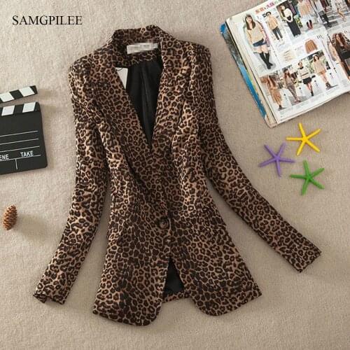 Fashion Women Leopard Print Blazer Women New 2020 Ladies Jackets Suit Slim yards Ladies Blazers Work Wear Blazers