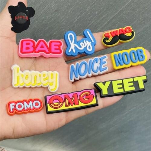 1 PCS PVC Colorful Cartoon Letters Fridge Magnetic Sticker Hey Swag Honey OMG Refrigerator Magnets Note Sticker Office Supplies