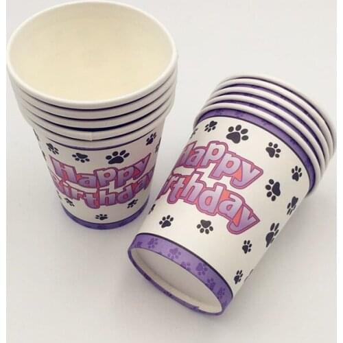 10pcs/set Hot Cartoon Dog Paw Disposable Drinking Paper Cups
