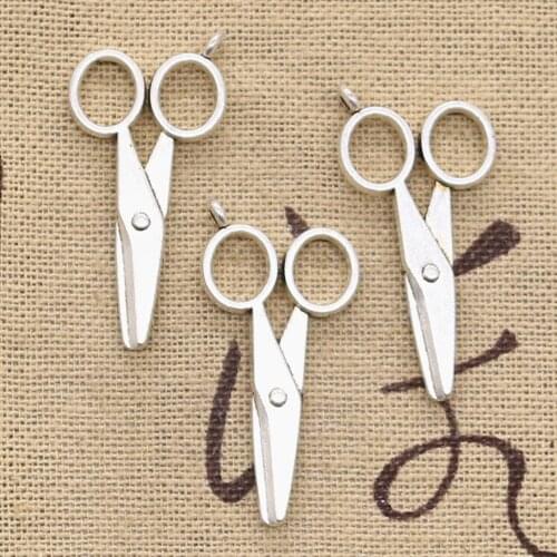 8pcs Charms Surgery Scissors 34x16mm Antique Bronze Silver Color Plated Pendants Making DIY Handmade Tibetan Finding Jewelry