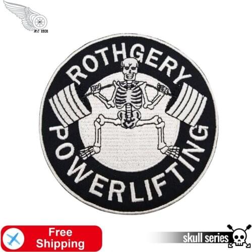 10/pcs ROTHGERY POWERLIFTING PATCH Embroidery Iron On Or Sew On Jacket Cloth Bag Cap Patches Size 10cm Wide Free Shipping