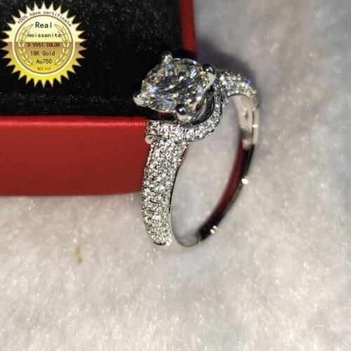 100%18k gold (Au750)and 1ct DVVS color moissanite we have certificaet