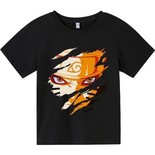 2021 Summer Boys 4-14T Fashion Anime Cotton Legend Ninja Kids Short Sleeve T-Shirt