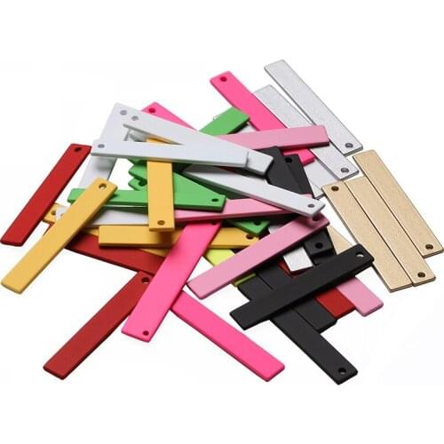 32*5mm Brass Paint Multicolor Geometric Rectangular Single Hole Long Necklace Pendant Earrings Pendant DIY Jewelry Accessories