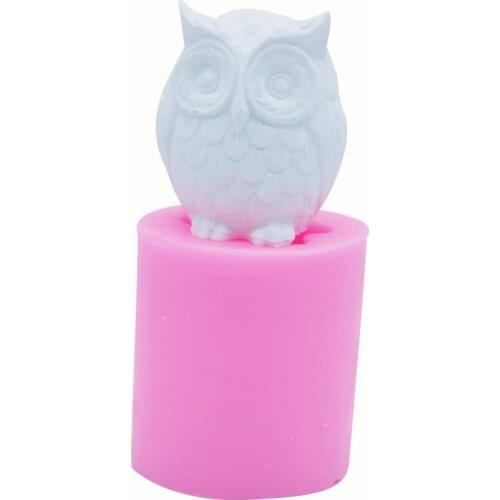 3D Small Owl Handmade Plaster Soap Ornaments Pendant Decorative Mold